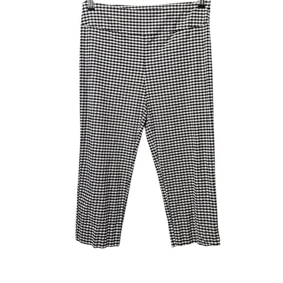 Zac & Rachel Gingham Cropped Suckered Stretch Capri Pants - Picture 1 of 5